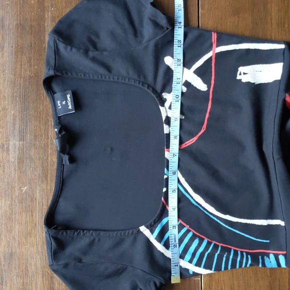 Desigual Short Sleeve Midi A-Line Dress S, Black with Colorful Abstract … - Picture 9 of 12